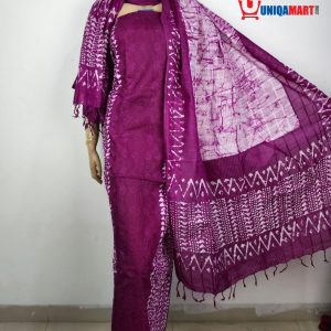 Chickenkari batik Unstitched 3 pc Magenta